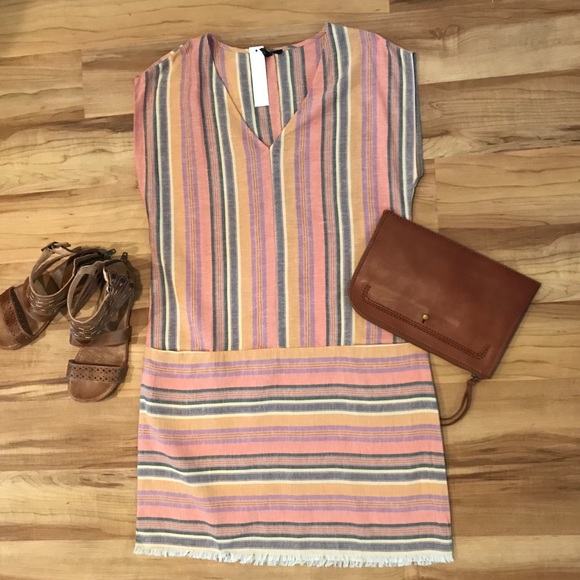 DREW Dresses & Skirts - NWT DREW linen blend pocketed shift dress
